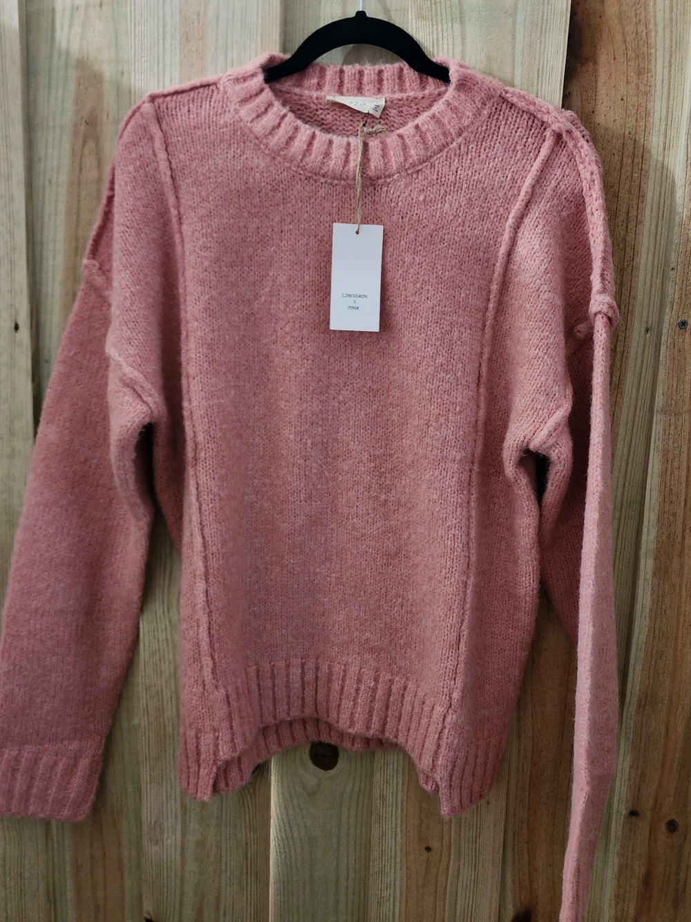 'NEW IN' WARM DUSTY ROSE/PINK  Crewneck Sweater. NWT Stlye#12W03040N